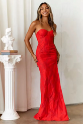 Strapless Occasion High Spilt Maxi Dress